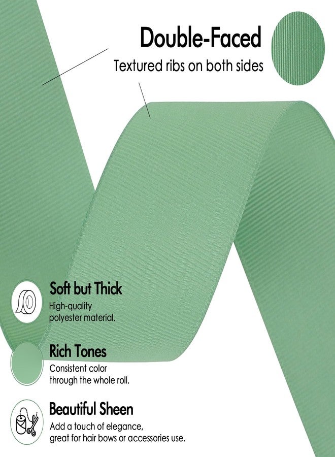 MEEDEE Sage Green Grosgrain Ribbon 1-1/2 Inch Grosgrain Hair Ribbons 50 Yards Per Roll Thick Green Ribbon for Hair Bow Supplies Boutique Ribbons for Crafts, Sewing, Scrapbooking - Image 3